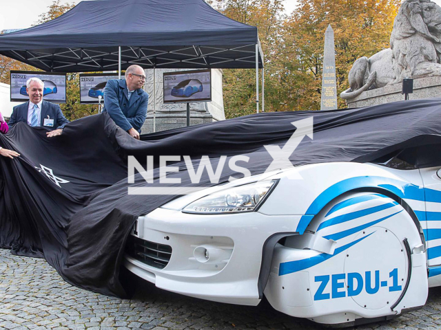 Image shows the pre­miere of the ZE­DU-1, undated photo. The German Aerospace Centre from the city of Cologne, Germany presented the most environmentally friendly car in the world in Stuttgart, on Wednesday, Sept. 28, 2022. Note: Licensed content. (DLR/Newsflash)