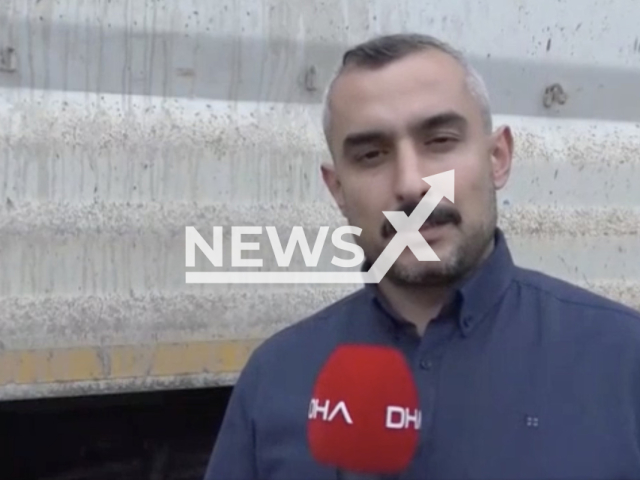 Hamit Gul poses in an undated video. One of the tires of Gul's vehicle burst, causing damage to another vehicle in Ardesen, Rize, Turkey. Note: Picture is a screenshot from a video (Newsflash)