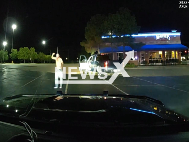 Police officer shoots the suspect in Oklahoma City, Oklahoma, USA on Sept. 22, 2022.Note: Photo is a screenshot from video (Oklahoma City Police Department/Newsflash)