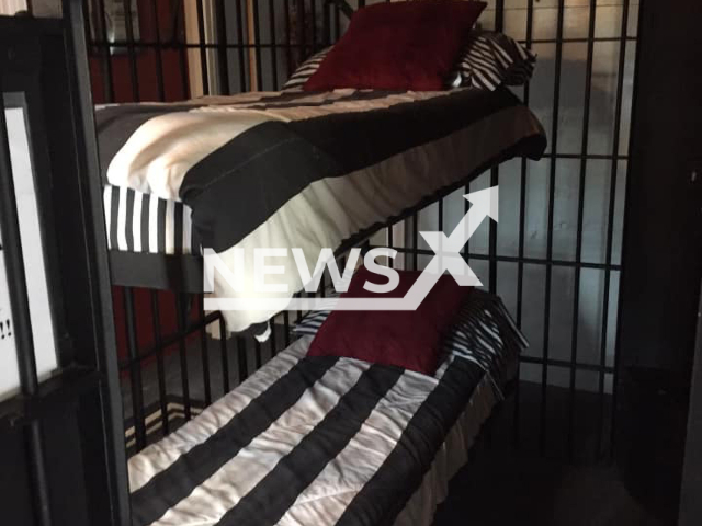 Picture shows the  jail cell bunk beds  at the Wykoff Jail, in  Wykoff, Minnesota, USA, undated. It  opened in 1913, after 50 years it was closed, and in the early 90's it was turned into a bed and breakfast, then the owner put it on Airbnb.
 Note:  City of Wykoff photo.  (City of Wykoff/Newsflash)