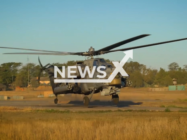 Russian Mi-28n helicopter prepares for combat mission in Ukraine in undated footage.
Mi-28 is an attack helicopter with no intended secondary transport capability, better optimized than the Mil Mi-24 gunship for the role.
Note: This picture is a screenshot from the video.
(@mod_russia/Newsflash)