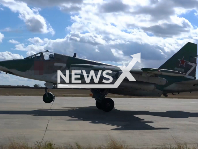 Russian fighter jet takes off on a combat mission in Ukraine in undated footage.
According to the Russian MoD as a result of the combat use of aviation weapons, camouflaged fortified field positions and armored vehicles of the Armed Forces of Ukraine were destroyed.
Note: This picture is a screenshot from the video. (Ministry of Defense of Russia/Newsflash)