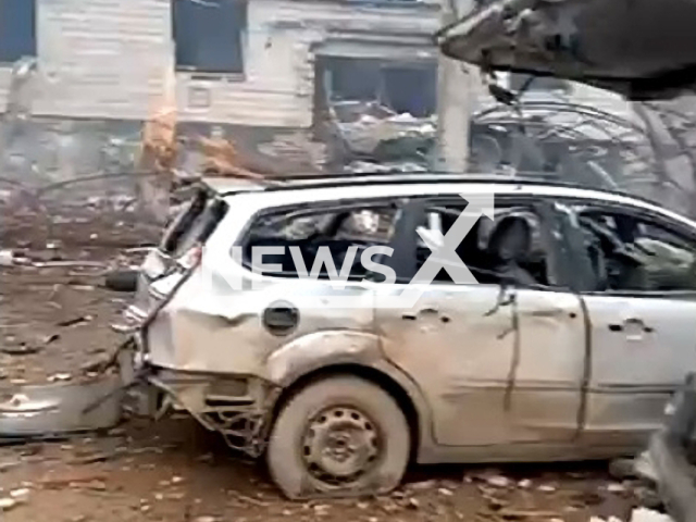 Hundreds of civilians evacuated from Borodyanka, Kiev region, on 2th of March 2022, after Russians turned the city into debris. Note: Picture is a screenshot from a video (SES of Ukraine/Newsflash)