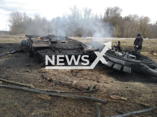 General Office of the Armed Forces of Ukraine showing destroyed Russian military vehicles in the Sumy region.
Note: Government photo(@93OMBr/Newsflash).