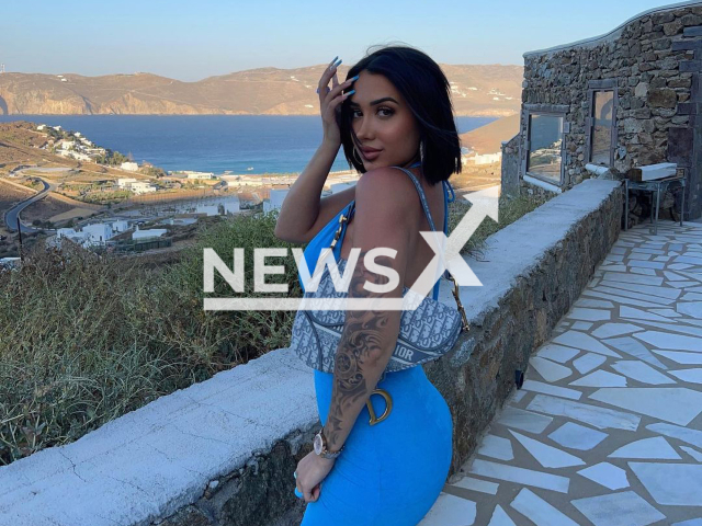 Francesca Morgese, 24, poses in undated photo. The woman from the city of Zurich in Switzerland removed her breast implants due to health issues in October 2022. Note: Private photo. (@francibrinley/Newsflash)