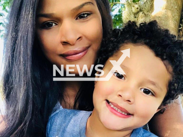 Sara Victoria, 26, and her son Thiago Junior Duarte, 6, pose in undated photo. She was arrested for allegedly killing her son in the Salesopolis, Sao Paulo, Brazil on Saturday, Oct. 8, 2022. Note: Private photo. (Sara Victoria/Newsflash)