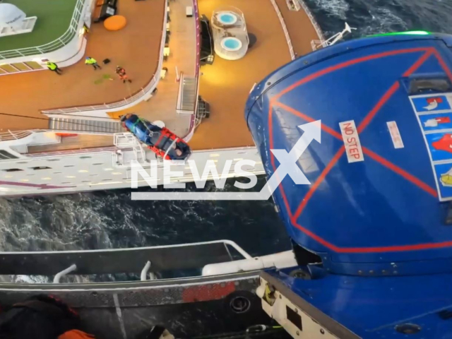 Icelandic Coast Guard aircrew rescuing a sick passenger on board a cruise ship in Gard Peninsula in the undated video. After the rescue, the ship's crew was thanked for their cooperation and headed to Reykjavik, Iceland. (Icelandic Coast Guard/Newsflash)