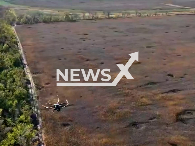 Picture shows a Russian drone before it was destroyed by an anti-drone gun from the Armed Forces of Ukraine in Zaporizhzhia Oblast in Ukraine in undated footage.
Zaporizhzhia Oblast also referred to as Zaporizhzhia is an oblast of southeast Ukraine. Its capital is Zaporizhzhia.
Note: This picture is a screenshot from the video. (@AFUStratCom/Newsflash)