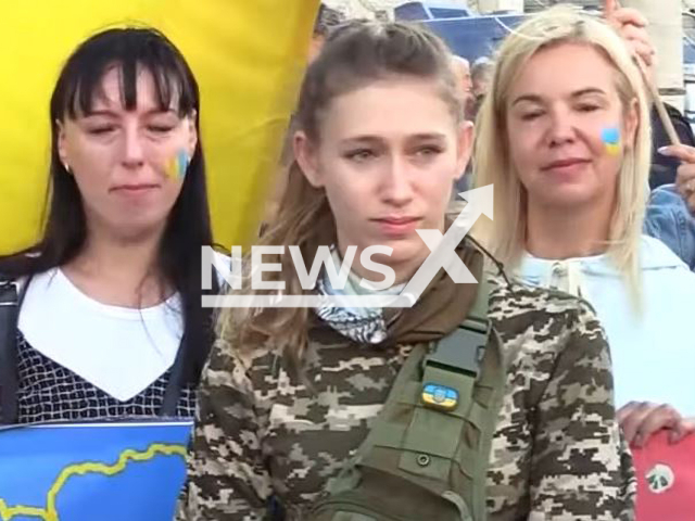 Picture shows pilot Giulia Schiff,  23, undated. She enlisted in Ukraine war effort, and participated in the  protest  of the Christian Association of Ukrainians in Italy in Rome, Italy, in October, 2022.
Note: Photo is a screenshot from a video. (Newsflash)