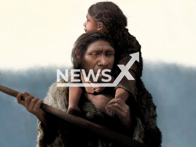 Image shows a Neandertal father and his daughter, undated photo. Scientists from the Max Planck Institute for Evolutionary Anthropology in the city of Leipzig, Germany analysed genomes of 13 Neanderthals. Note: Licensed content. (Tom Bjorklund/Newsflash)