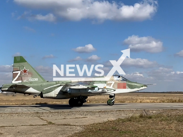 Picture shows Russian Su-25 attack aircraft before the start of the combat mission in Ukraine in undated footage.
The Sukhoi Su-25 Grach is a subsonic, single-seat, twin-engine jet aircraft developed in the Soviet Union by Sukhoi.
Note: This picture is a screenshot from the video.
(Ministry of Defense of Russia/Newsflash)