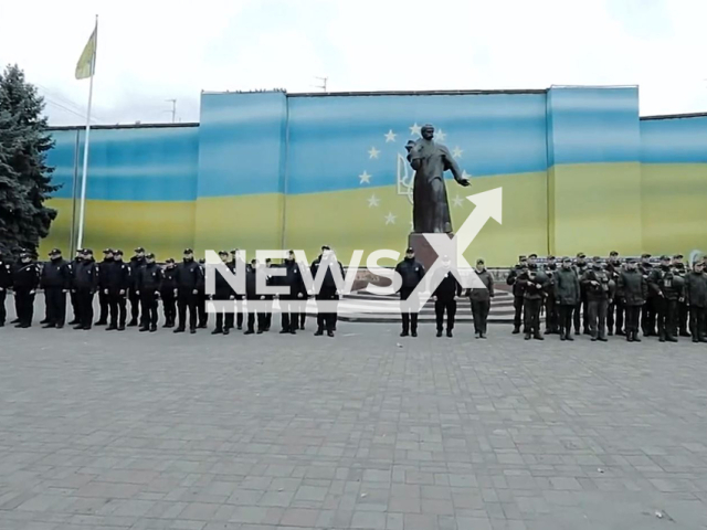 Ukrainians honor the memory of fallen soldiers in Ukraine.Note: Picture is a screenshot from a video (@MVS_UA/Newsflash)