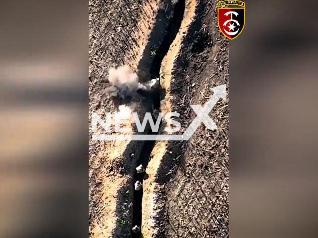 Fighters from the 30th separate mechanized brigade hit the Russian soldiers in the trenches in the Bakhmut district in Ukraine in undated footage.
The 30th Prince Konstanty Ostrogski Mechanized Brigade is a formation of the Ukrainian Ground Forces.
Note: This picture is a screenshot from the video. (@30brigade/Newsflash)