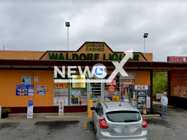 Description: Picture shows the  Waldorf Liquors in Brandywine, Maryland, USA, undated. A Maryland woman, 34,  who previously won two USD 10,000 lottery prizes was urged by a cashier to buy a USD 10,000 winning lottery ticket. Notes: Photo is screen from Google Maps.(Google Maps/Newsflash)