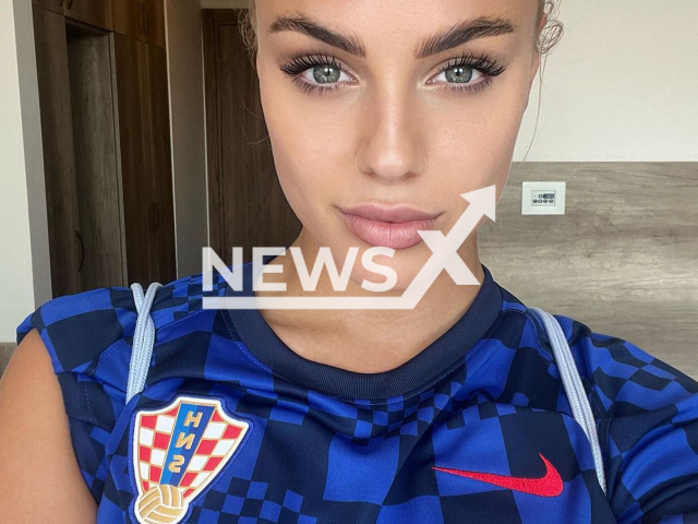 Ana Maria Markovic, 22, poses in undated photo. The footballer who plays for Swiss Women's Super League club Grasshopper and the Croatia national team reported she does not allow sexist comments on her behalf. Note: Private photo. (@anamxrkovic/Newsflash)