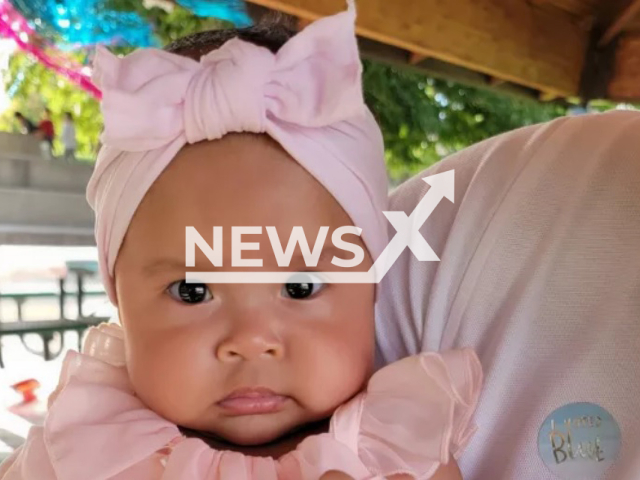 Five-month-old Aitana Ampudia Aguilar poses in undated photo. She was reportedly killed by Paulina Carmona-Simbron, 47, on Thursday, Oct. 13, 2022. Note: Private photo. (Go Fund Me/Newsflash)