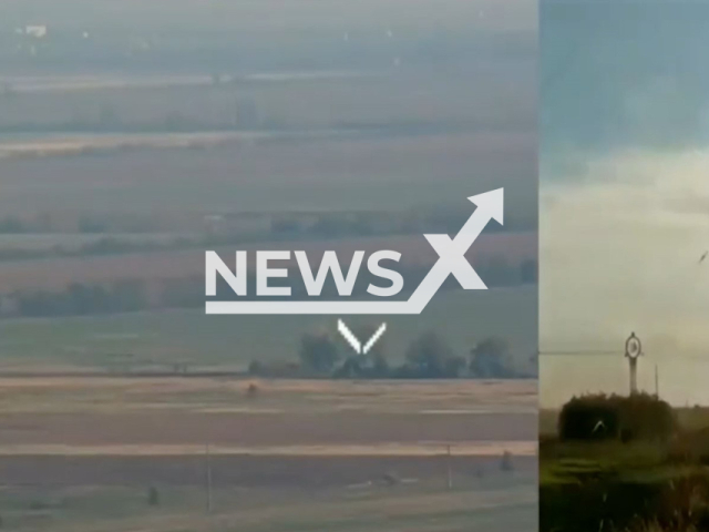 Ukrainian tank aims at its target in a field area in Kherson region, Ukraine in undated photo. Soldiers of the 28th separate mechanized brigade named after the Knights of the Winter Campaign shot at Russian positions from tank. Note: Picture is screenshot from a video (@28brigade/Newsflash).