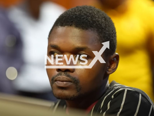 Picture shows the suspect Ntokozo Zikhale  in court, in Benoni, South Africa, undated. He is on trial for the murder of Bokgabo Poo, 4. Note: Photo is a screenshot from a video. (Newsflash)