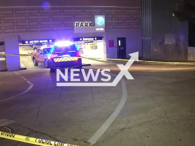 Image shows a parking garage in midtown Atlanta, in the state of Georgia, USA, undated photo. A man died inside of a pickup truck at the ticket machine on Thursday, Oct. 27, 2022. Note: Photo is a screenshot from a video. (Newsflash)