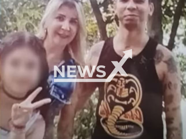 The unidentified suspect, her mother and stepfather pose in  undated photo. The girl  stabbed her 38-year-old mother to death and injured her stepfather with the help of her 14-year-old boyfriend in Vila Velha, Brazil, on Thursday, Oct. 27, 2022.  

Note: Private photo.  (Newsflash)