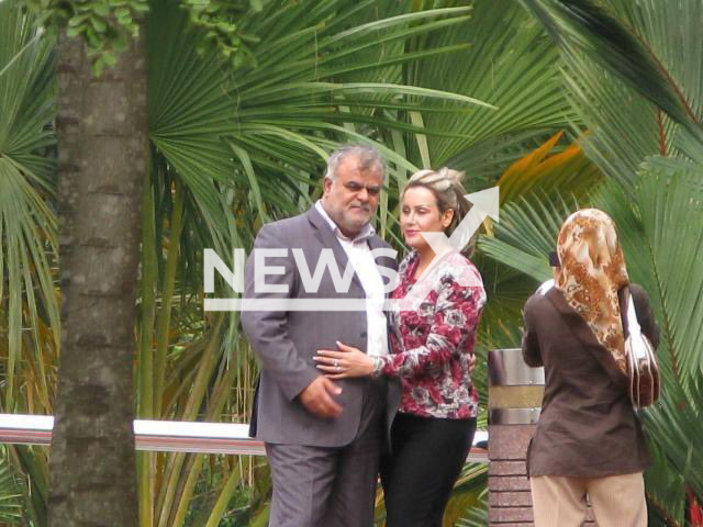 Rostam Qasemi, top IRGC general and current transport minister of Iran, poses with his unveiled girlfriend in Malaysia, near Petronas Towers in 2011. Qasemi played the main role in financing IRGC Quds Force operations. Note: Picture is private (Newsflash)