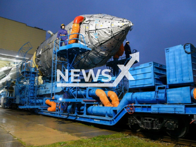 The picture shows Russia's Soyuz-2.1b medium-class launch vehicle preparing for launch into orbit from the Plesetsk Cosmodrome on Wednesday. November 2, 2022. Soyuz-2 is a modernized version of the Soviet Soyuz rocket. Note: Ministry of Defense photo. (Ministry of Defense of Russia/Newsflash)