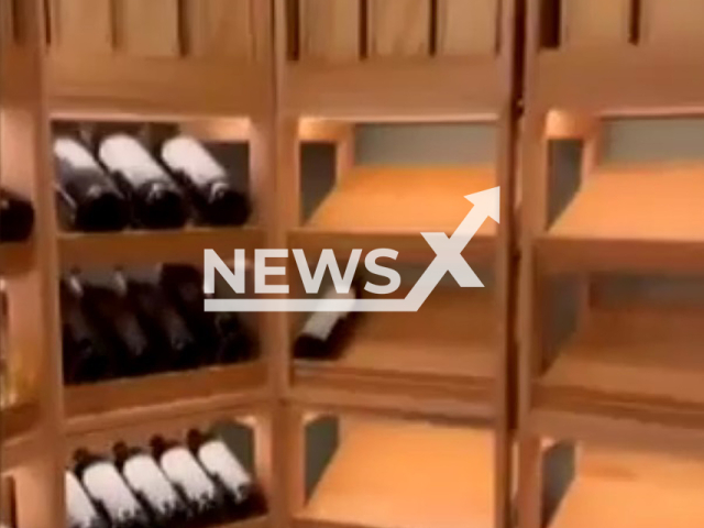 Picture shows the wine cellar of the restaurant Coque, in Madrid, Spain, undated.  Thieves broke in and stole 132 bottles of wine worth at least EUR 200,000 from the restaurant on Monday, Oct. 31, 2022.
 
Note: Photo is a screenshot from a video. (Newsflash)