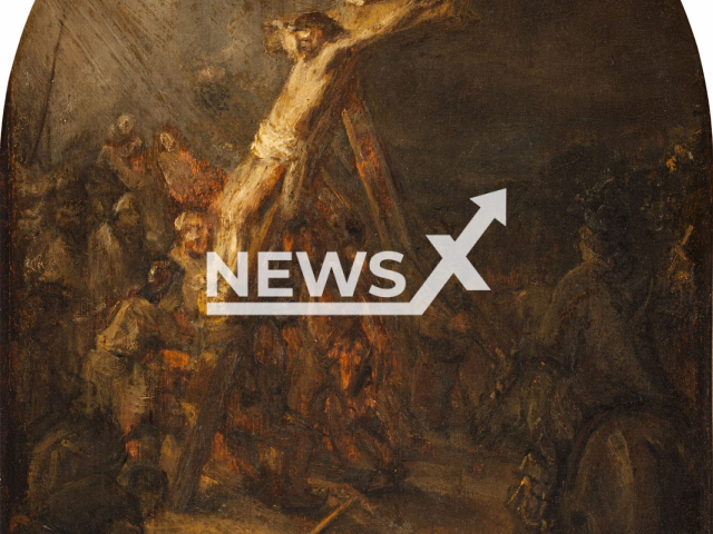 Photo shows "The Raising of the Cross" oil sketch from the 1640s, which was believed to be an be an imitation, undated photo. The Bredius Museum in The Hague, Netherlands, where the sketch has been on display since it was bought in 1921, has revealed, thanks to new scientific techniques, it was, in fact, painted by Rembrandt. Note: Photo is from Wikipedia in the public domain (Museum Bredius/Newsflash)