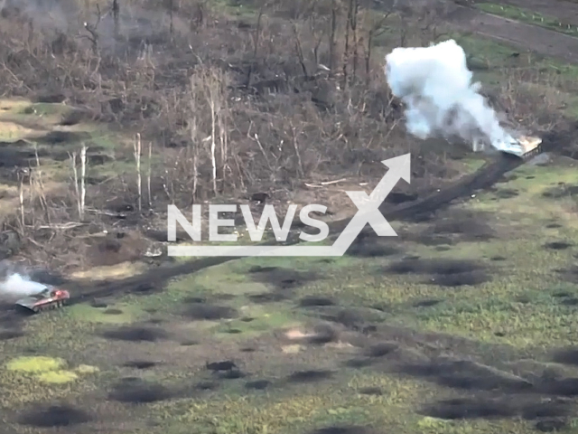 The marines of the 503rd separate battalion together with their comrades from the 55th artillery brigade hit a Russian armored vehicle on the battlefield in Ukraine in undated footage.
The 503rd Separate Battalion of the Marines is a unit of the Marines of Ukraine formed as the 1st Line Battalion of the 36th Separate Brigade of Marines.
Note: This picture is a screenshot from the video.
(@503obmp/Newsflash)