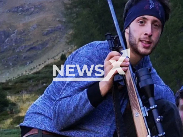 Massimiliano Lucietti, 24, poses in undated photo. He died after he was shot in a forest in the city of Celledizzo, in Trentino, Italy on Sunday, Oct. 30, 2022. Note: Private photo. (Newsflash)