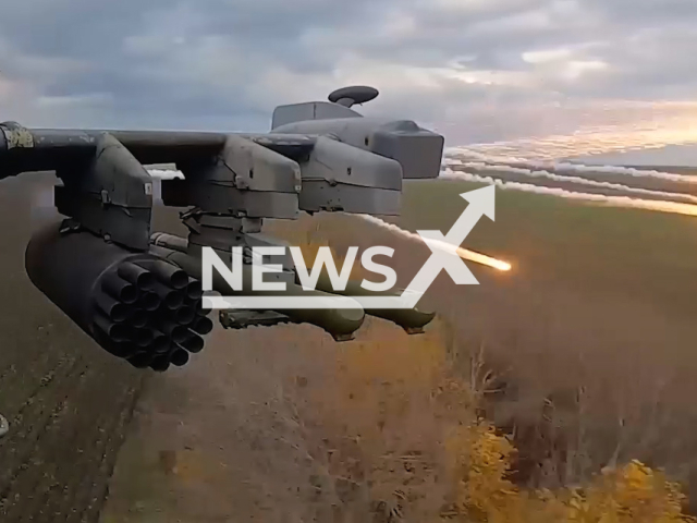 Russian Ka-52 helicopter fire at the positions of the Ukrainian army in Ukraine in undated footage. Ka-52 "Alligator" is a Russian reconnaissance and attack helicopter of a new generation. Note: Picture is a screenshot from a video (@mod_russia/Newsflash).