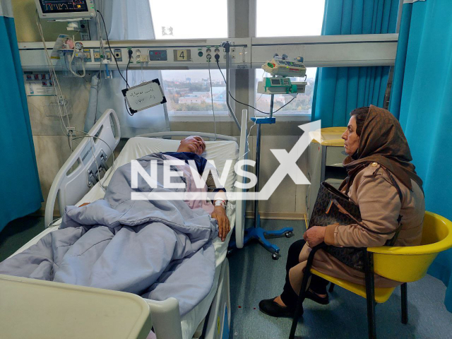 Photo shows the father of Hossein Ronaghi lying on a hospital bed in an undated photo. Hossein Ronaghi was arrested along with his lawyers by security agents in front of the Evin Prosecutor's Office and transferred to Evin prison in Tehran, Iran, on Sept. 24, 2022, where he was allegedly tortured and both of his legs broken. Note: Picture is private (@HassanRonaghi/Newsflash)