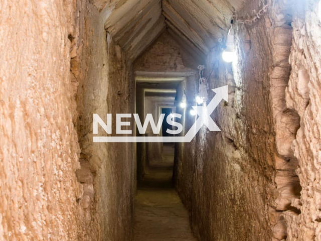 Photo shows a tunnel uncovered at a depth of about 13 metres below the ground during archaeological excavations in the area of the Temple of Tapozeris Magna, west of Alexandria, Egypt, undated photo. The tunnel is about 1,305 metres long and about two metres high. Note: Licensed photo (@tourismandantiq/Newsflash)