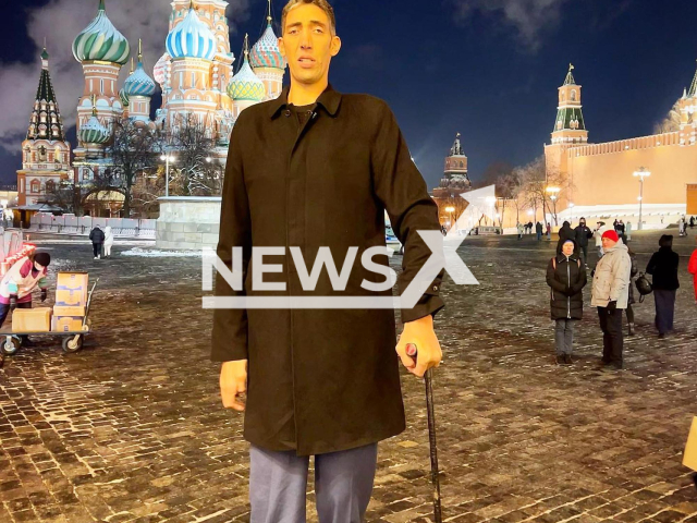 Sultan Kosen, 39, (pictured) the tallest man alive, travelled to Russia in search of a bride in December 2021. Note: Private picture (@sultankosen47/Newsflash)