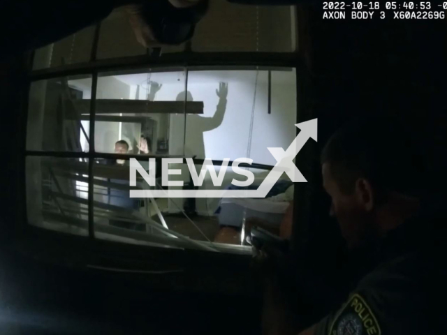 Police officer shoots a suspect in Oklahoma City, Oklahoma, USA on Tuesday, Oct. 18, 2022. Note: Picture is screenshot from a video (Oklahoma City Police Department/Newsflash).