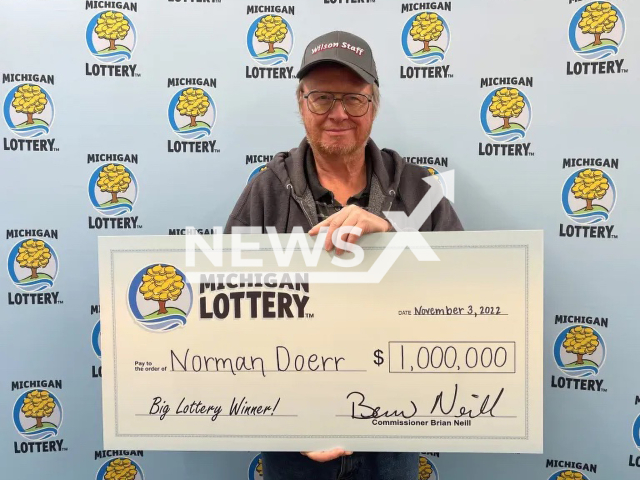 Norman Doerr poses in an undated photo. Norman Doerr, a Huron County man, found out he won a USD 1 million Powerball prize from the Michigan Lottery while watching the morning news in Michigan, U. S. Note: Photo is from the Michigan Lottery Connect (Michigan Lottery Connect/Newsflash)