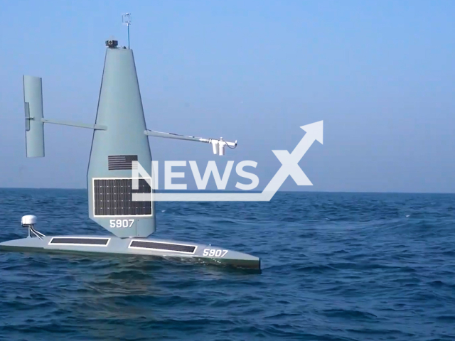 Saildrone Explorer unmanned surface vessels operate with USS Delbert D. Black, HMS Bangor, HMS Chiddingfold, and USCGC Robert Goldman in the Arabain Gulf during exercise Phantom Scope on Friday, Oct. 7, 2022, in Persian Gulf.Note: This picture is a screenshot from the video (U.S. Navy/Newsflash).