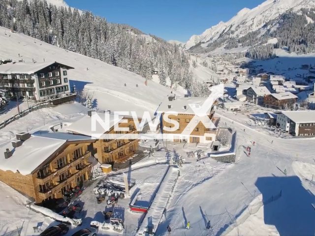 Hotel Aurelio in Lech, Austria, that Oleg Deripaska allegedly sold.
Note: Photo is a screenshot from video. (Newsflash)