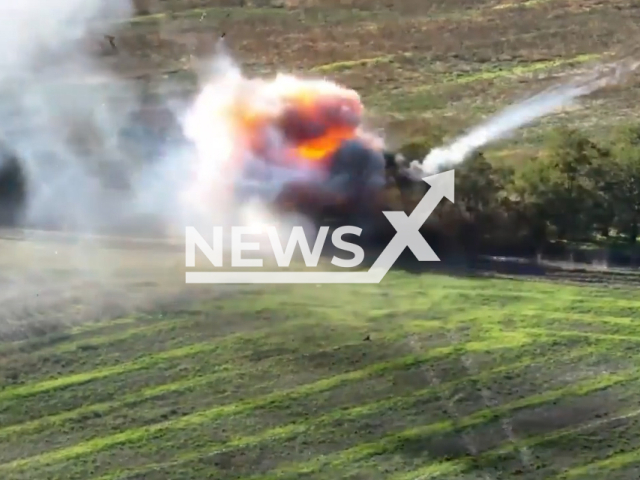 Soldiers of the Transcarpathian Legion destroy a Russian tank in a huge blast on the battlefield in Ukraine in undated footage.
The footage was released by the 128th separate mountain assault Transcarpathian brigade on Wednesday, Nov. 16. 2022.
Note: Picture is a screenshot from a video (@brigade128/Newsflash)