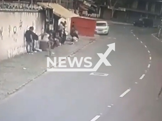 A runaway car crashes into bus stop  in Armacao dos Buzios, Brazil, on Sunday, Nov. 13, 2022.  A stall next to the bus stop was destroyed and several people suffered minor injuries, police reported that the person responsible had already been identified. Note: Picture is a screenshot from a video (Newsflash)