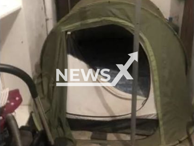 Photo shows a tent in a courtyard in Palma de Mallorca, Spain, which can be rented for a total of EUR 240 per month, undated. Electricity, water and Wi-Fi are included in the price, and a deposit of EUR 250 must be paid. Note: Picture is private (Newsflash)