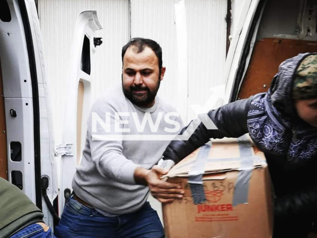 Delshad Bazari, the Syrian refugee who came to Traiskirchen, Austria in 2014 and now helps the Ukrainian refugees. Note: Photo shared by mayor of  Traiskirchen Andreas Babler. (@AndreasBabler01/Newsflash)