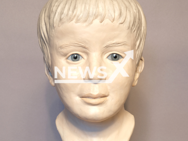 Image shows the sculpture created as part of a forensic facial reconstruction, undated photo. The police in Bavaria, Germany reconstructed the face of a child that was found in the Danube on Thursday, May 19, 2022. Note: Licensed content. (Polizei Obb Nord/Newsflash)