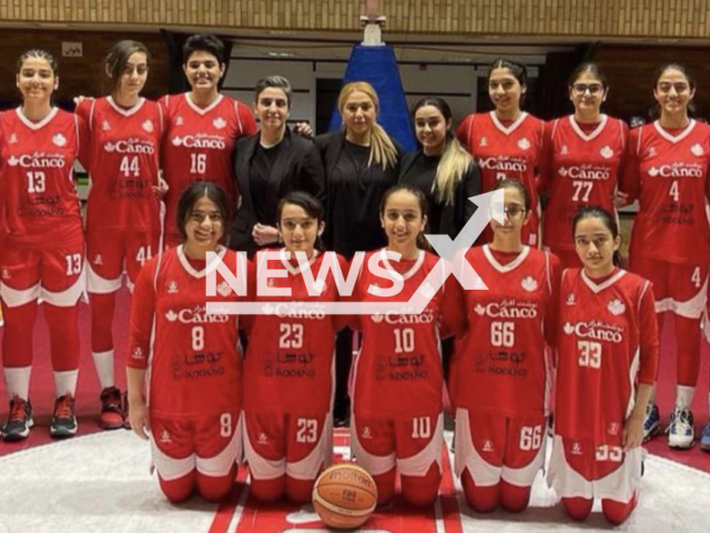 Photo shows the members of Iran’s women’s basketball team who removed their hijabs for a photo, undated photo. The photo was captioned with the slogan, which read– ‘Woman Life Freedom’. Note: Picture is private (@farzaneh13.jamami/Newsflash)