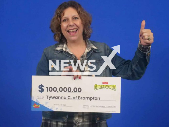 Tywanna Carew from the city of Brampton, in Ontario,  Canada, poses in undated photo. She won her second CAD 100.000 (GBP 63,000) lottery in two years from a scratch-off ticket in November 2022. Note: Licensed content. (Ontario Lottery and Gaming Corp./Newsflash)