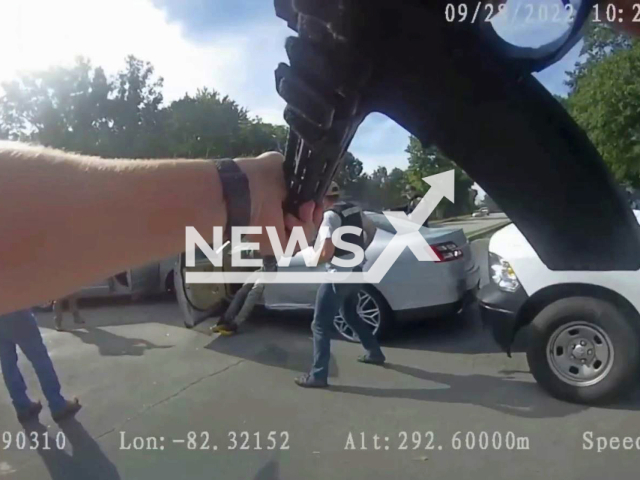 Police officers shot at the suspect Terrance Maurice Sligh, 34, after he fired at them while they tried to serve him with a warrant for allegedly threatening his ex-girlfriend in Greenville County, South Carolina, USA, undated. Sligh was pronounced dead at the scene. Note: Photo is a screenshot from a video(Greenville County Sheriff's Office-SC/Newsflash).