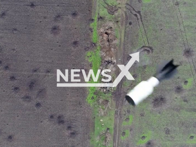 Ukrainian Special forces of the National Guard drop bombs on the Russian military positions in the Donetsk Oblast in Ukraine in undated footage.
The footage was released by the Northern operational-territorial unit of the National Guard of Ukraine on Tuesday, Nov. 22, 2022.
Note: Picture is a screenshot from a video (@ngunorth/Newsflash)