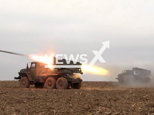 Russian MLRS crew fire rockets at the training grounds of Belarus in undated footage.
The footage was released by the Russian MoD on Wednesday, Nov. 23, 2022.
Note: Picture is a screenshot from a video (@mod_russia/Newsflash)