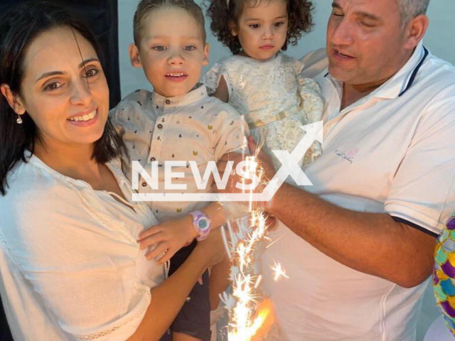 Victim Bernice Cassar and her husband Roderick Cassar pose with their children in undated photo. She reported her husband to the police in May, 2022, for domestic violence, he  killed her as she was going to work  in Paola, Malta on Tuesday, Nov. 22, 2022.
Note: Private photo.  (Newsflash)