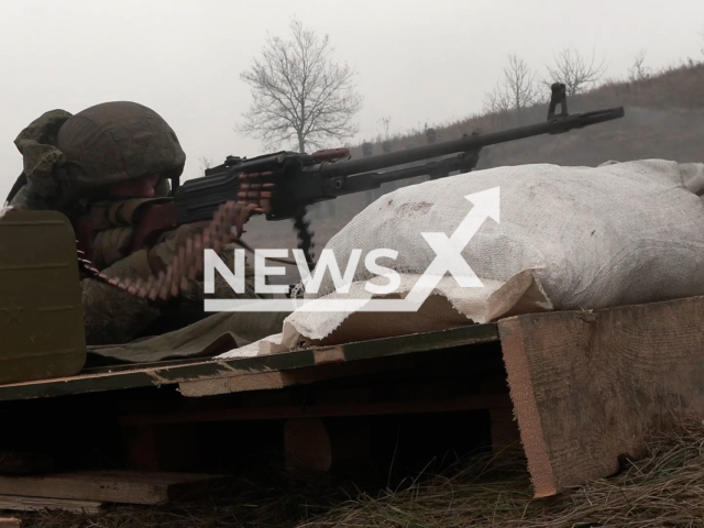 Russian solider shoots from an automatic rifle in the training grounds of the Western Military District in Russia in undated footage.
The footage was released by the Russian MoD on Wednesday, Nov. 23, 2022.
Note: Photo is a screenshot from a video. (Ministry of Defense of Russia/Newsflash).